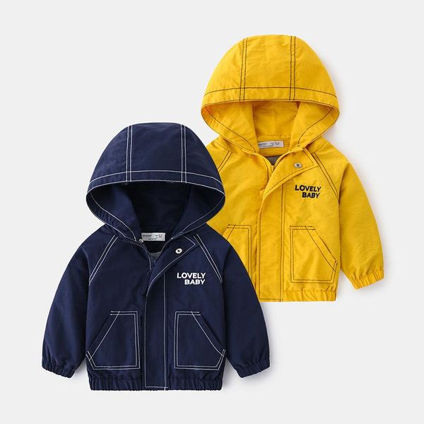 

jackets children jacket for boys 2021 autumn long sleeved hooded cute zipper kids windbreake bc724, Blue;gray