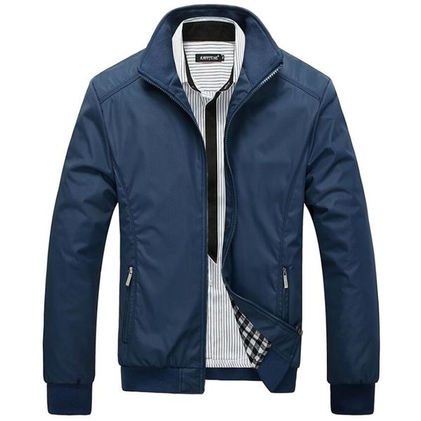 

spring autumn casual solid fashion slim bomber jacket men overcoat new arrival men's jacket 201123, Black;brown
