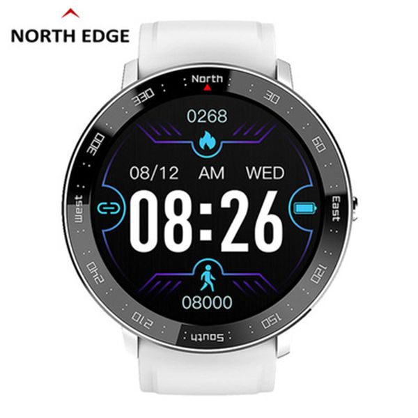 

north edge men's outdoor sports watch heart rate monitor fitness men's and women's smart watch bluetooth for android ios, Slivery;brown