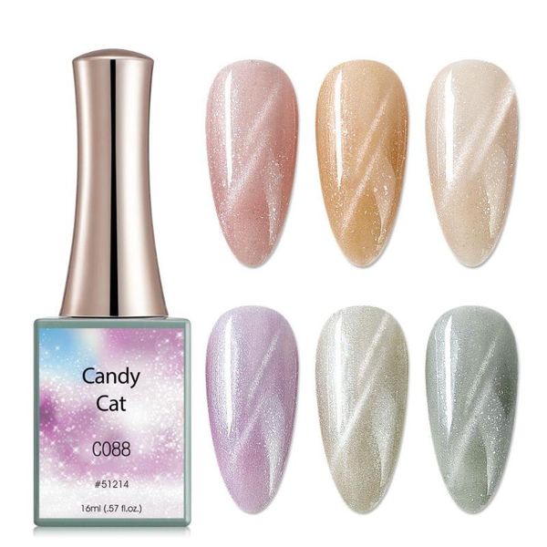 

nail gel 16ml 6 colors candy cat eye polish sugger eyes, Red;pink