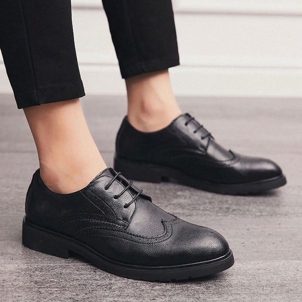 

men dress shoes oxford formal shoes lace up men's handmade business leather outdoor brogue flats wedding party shoes men #ml0b