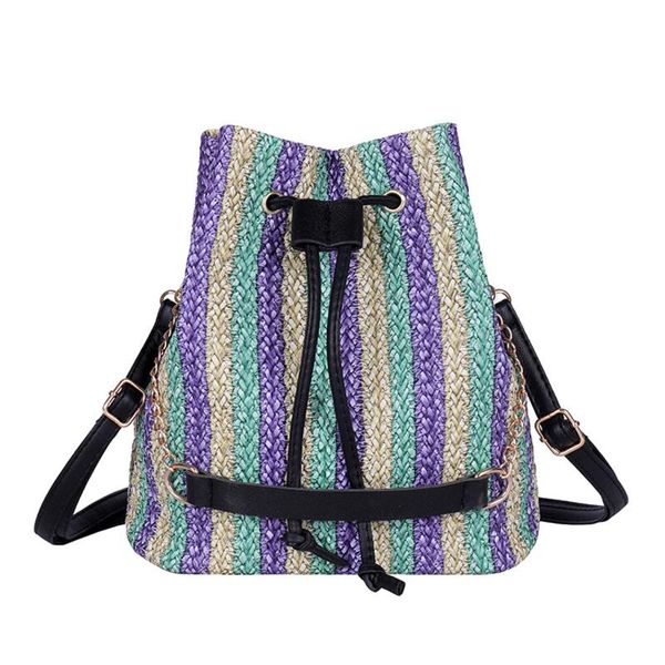 

ocardian handbags beach bag wood knitted women 2020 new retro fashion bucket bag versatile shoulder bucket type a2