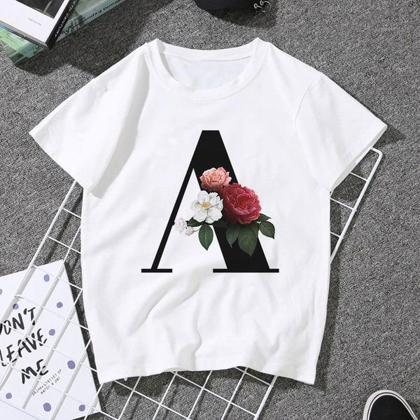 

summer female t-shirt 26 english letter t-shirt casual printing white shirt o-neck t-shirt female fashionable harajuku female t