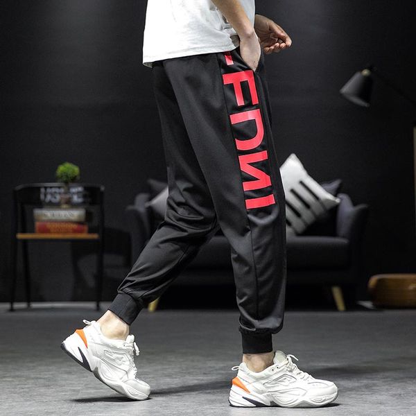 

pants men's trendy leggings capris casual pants loose spring summer harlem sports overalls, Black