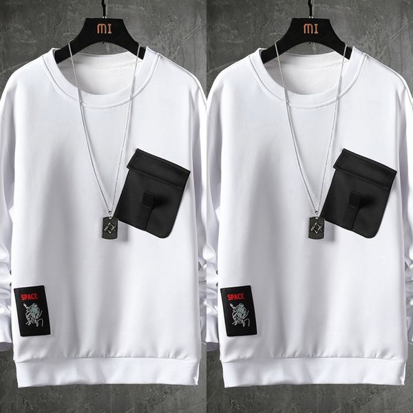 

sweater men's autumn and winter new round neck ins style round neck fashion brand letter printed loose youth fashion sweatersweater, Black