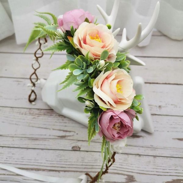 

women girl flower crown festival headband women wedding hair accessories girl floral garland bridal wedding floral qylkqm