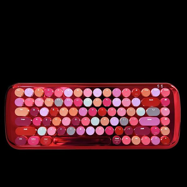 

wireless bluetooth electroplated punk mechanical keyboard 84 keys blue switch white backlit gaming keyboard for desklaptop