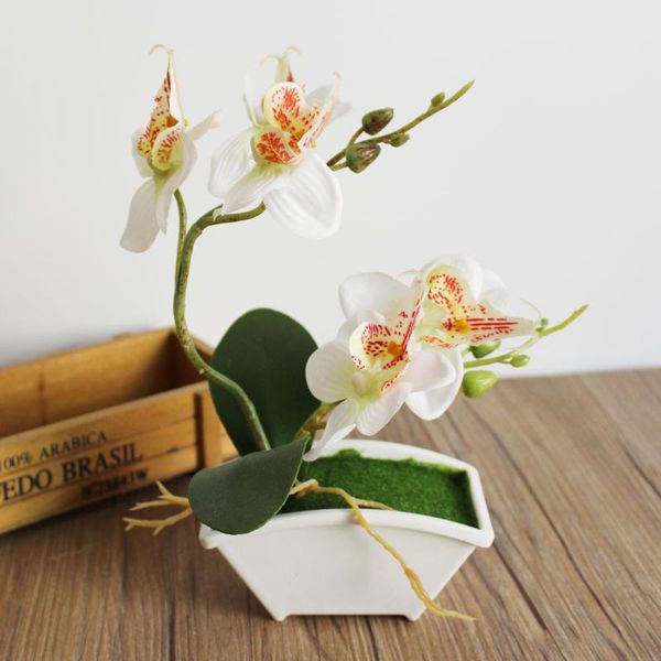 

decorative flowers & wreaths small plant bonsai artificial butterfly orchid flower set with real touch leaves plants overall floral for wedd