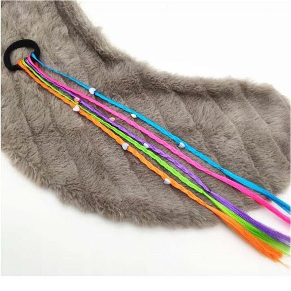 

flower bead women twist braid wig ponytail holder rubber band girl heart hair rope colorful hair clip acc qylwox