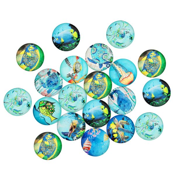 

20 pcs glass flatback sea world dome cabochons fridge magnet crafts 12mm