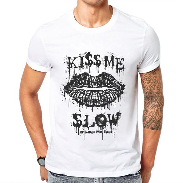 

kiss me lips design for half sleeve white man homme hipster funny letter mens s sport hooded sweatshirt hoodie men t shirt