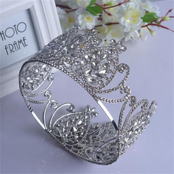 

wedding crown big crowns luxury shine cz stone hair accessories for bridal engagement fashion jewelry gift hg160, Golden;silver
