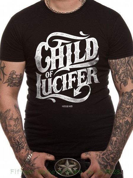 

100% cotton short sleeve o neck hate to hate child of lucifer ( t shirt tg m ) taglia m sport hooded sweatshirt hoodie
