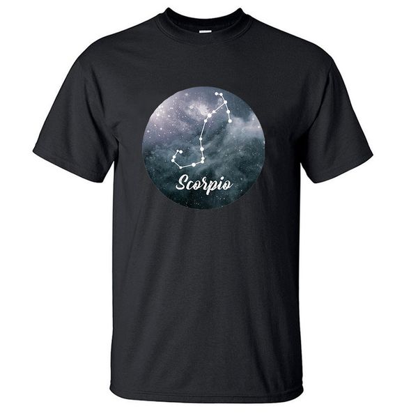 

constellation print scorpio couple tshirt streetwear fashion homme tees sport hooded sweatshirt hoodie men t shirt