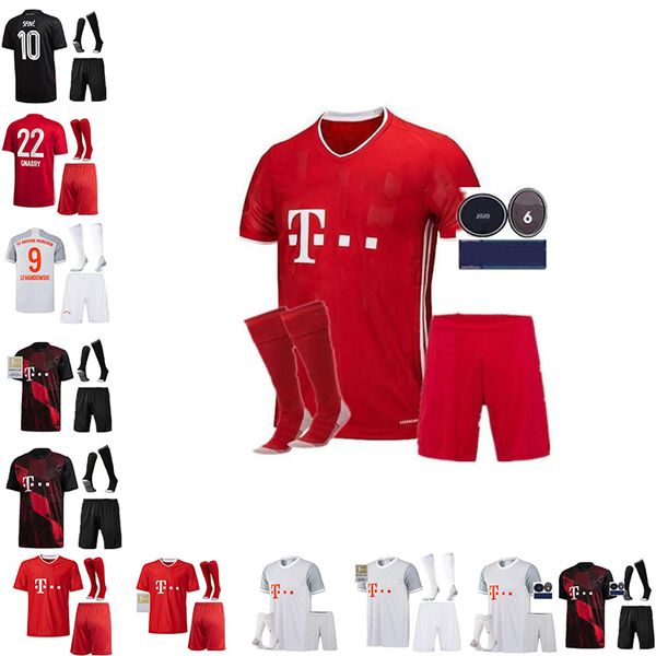 

20 21 баварии футбол джерси сане левандовский fans версия bayern zirkzee gnabry футбол рубашка davies взрослые + дети kit носки, Black
