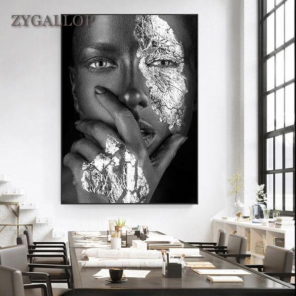 

african art black woman canvas oil painting cuadros posters and prints scandinavian wall art picture for living room decoration