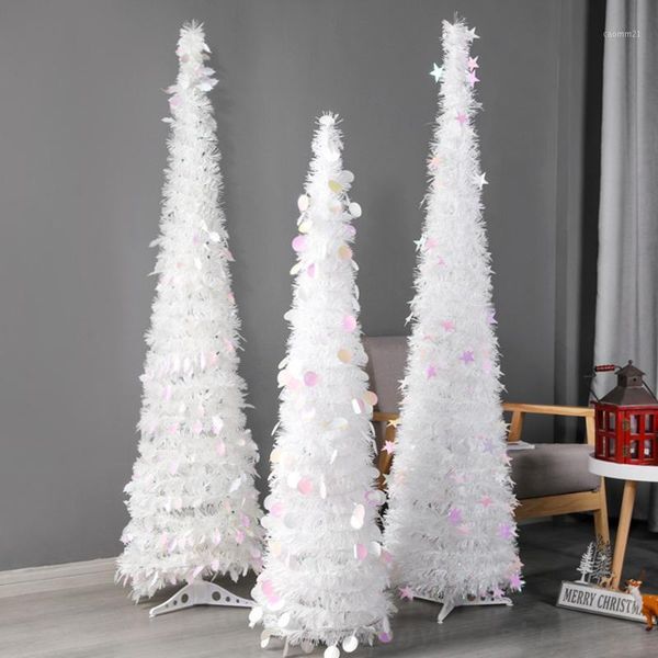 

adorehouse large christmas tree 1.2/1.5m pet round flash sequins ornaments removable new year tree wedding decoration xmas gift1