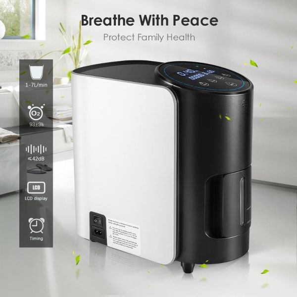 

air purifiers y-101w 1-7l/min oxygen generator machine home atomization purifier for elderly pregnant women ozone no battery