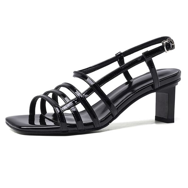 

2021 new fashionable women's black wedding sandals high heels 42 aqvg