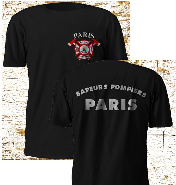 

fashion new paris sapeurs pompiers firefighter fire department black t-shirt s-3xl tee shirt sport hooded sweatshirt hoodie