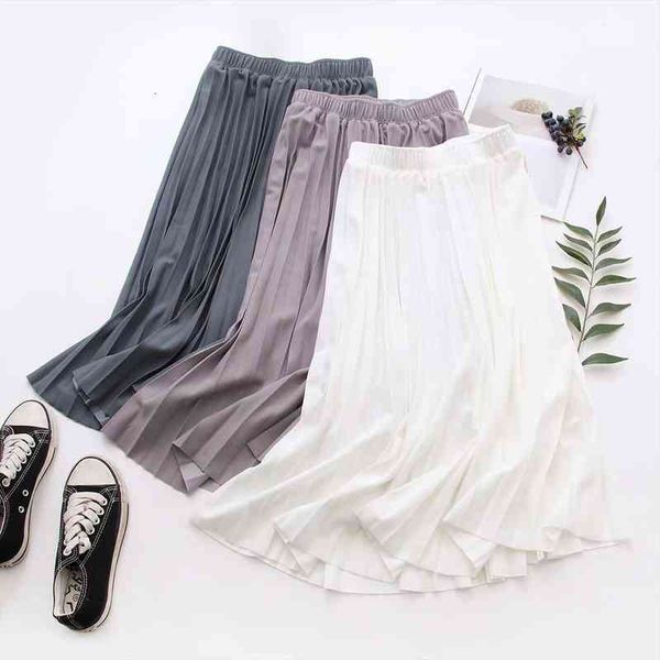 

women summer a-line pleated skirt high waist elegant pink skirt casual clothes faldas jupe femme saia women midi skirts, Black