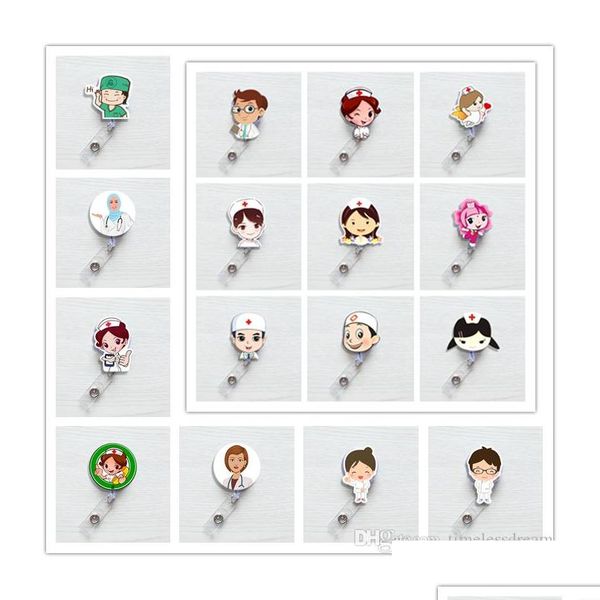 

cute korea badge reel retractable pull buckle id card badge holder reels belt clip hospital school office suppl jllwvl lucky2005