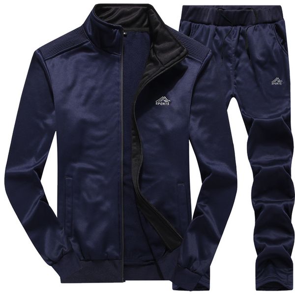 

2021 new fashion 2 piece set tracksuits solid jogging suit running clothing gym clothes autumn tracksuit mens msj8, Black