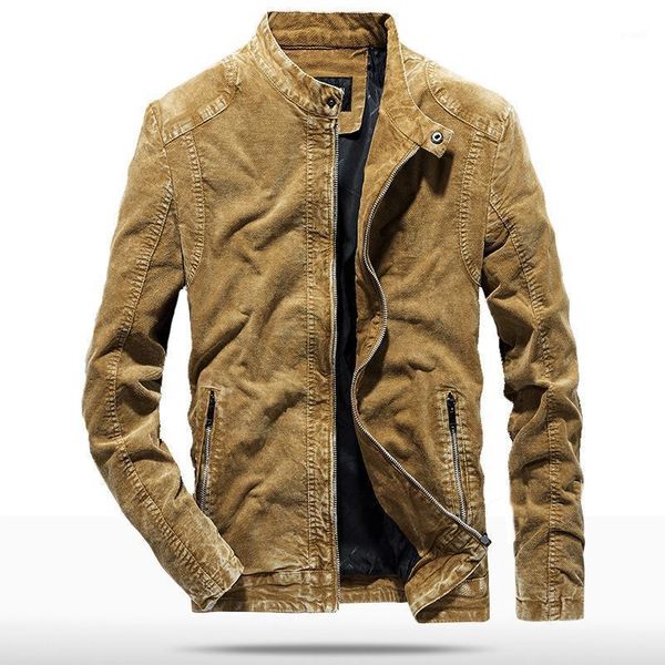 

2020 men collar zipper denim jacket trend of cultivate one's morality adolescents simple pure color water jacket1, Black;brown