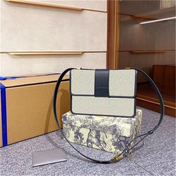 

2020 oblique luxury designer women shoulder postman bags embroidery knitting canvas cross body vintage postman totes clutch fashion bags