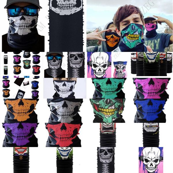 

20 styles bicycle magic skull scarf half outdoor neck cosplay mask full face head hood protector bandanas party masks