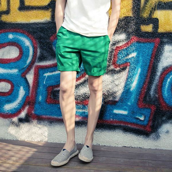 

summer men's loose, simple and versatile sports fashion shorts trend straight casual pants student large capris, White;black