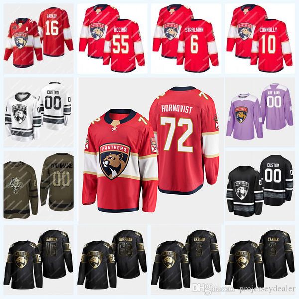 

youth patric hornqvist sergei bobrovsky florida panthers 2020 alexander wennber barkov erik haula aaron ekblad mike hoffman keith jersey, Black;red