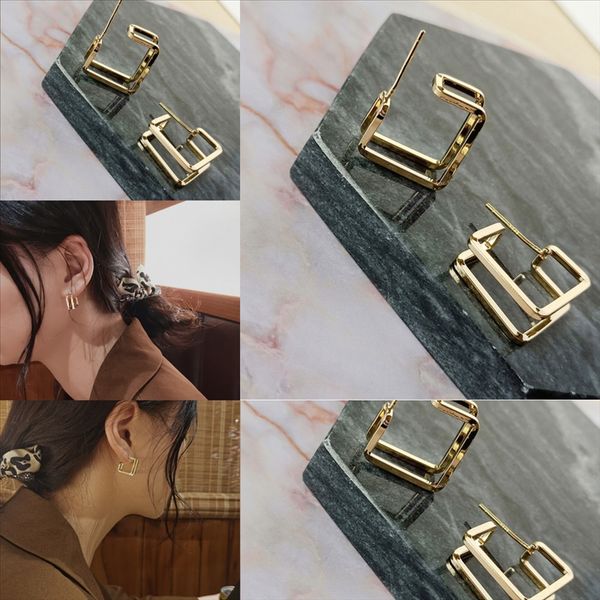 

vi8f earrings sell productlangkun earring square silver guangzhou geometry brown stone sterling cube stud pure ladies, Golden