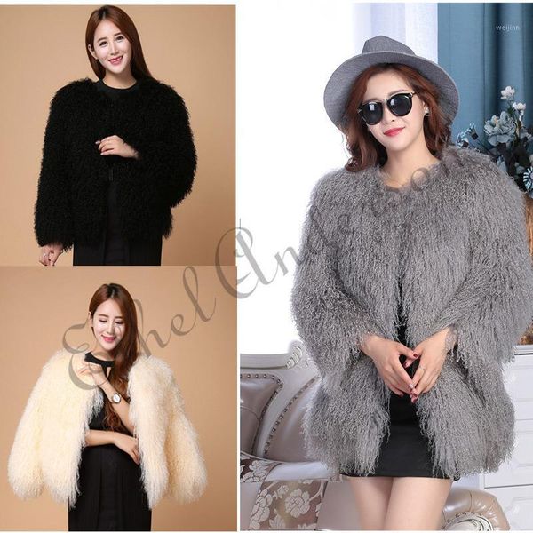 

ethel anderson womens lamb fur coat tan sheep fur coats short sheep skin jacket 50cm mongolia real coat1, Black