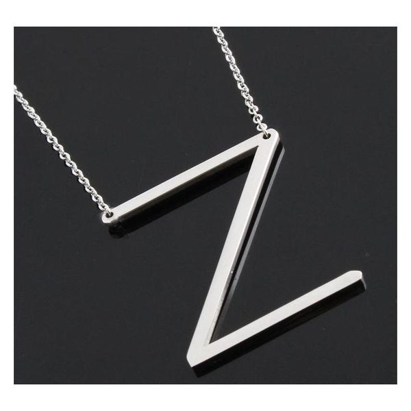 

host sale sideways personalized letter name initial gold silver plated stainless steel necklace pendant wmteap new_dhbest