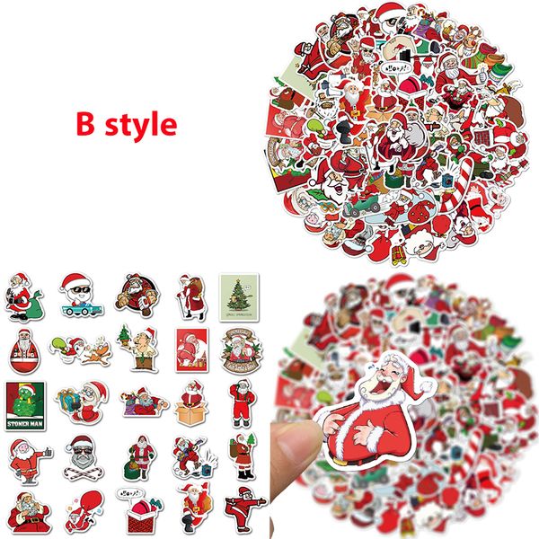 

50шт / много bstyle hotsale сант ношение маски рождество xmas фестиваль снег наклейка ноутбук ноутбука скейтборд шлет автомобиль декалите dr