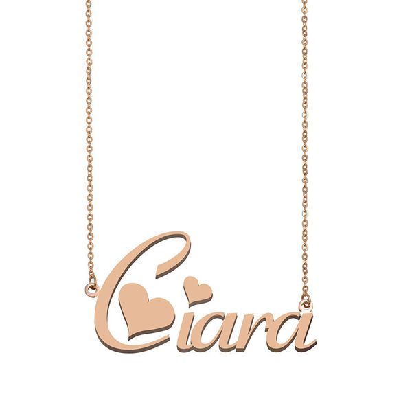

ciara custom name necklace personalized pendant for men boys birthday gift friends jewelry 18k gold plated stainless steel, Silver