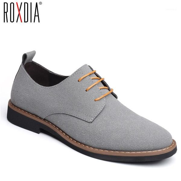 

roxdia fashion flock men dress shoes flats oxford man casual shoes lace up for work male loafers plus size 39-48 rxm1161, Black