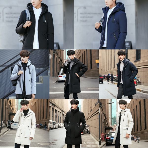 

qo0o autumn winter warm wear colorful trend lightweight and hooded down jacket coat, Black