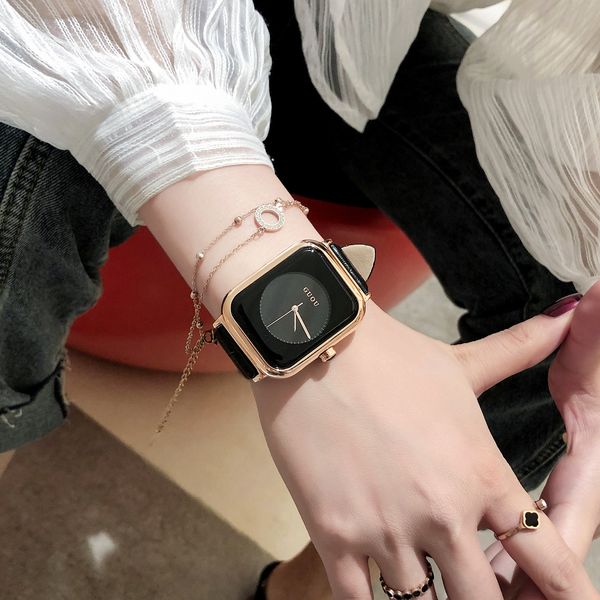 

ancient european square stewardess small black extremely style ten women's watch simple temperament atmosphere luxury