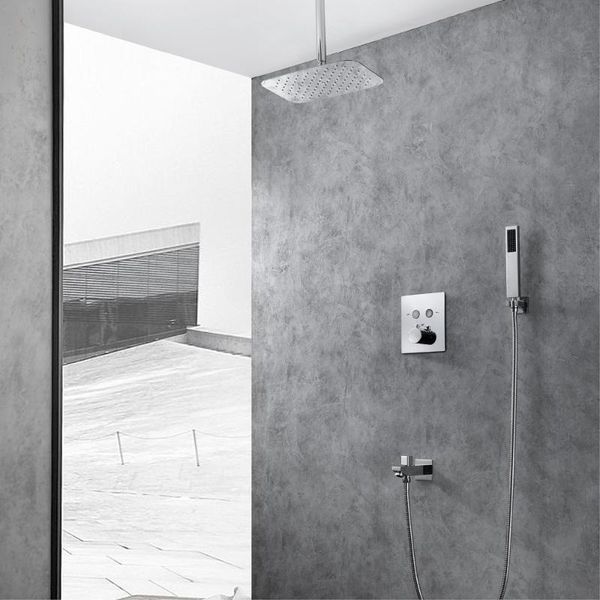 

bathroom shower sets rain waterfall faucets set wall mounted thermostatic spray system bathtub mixer faucet tap