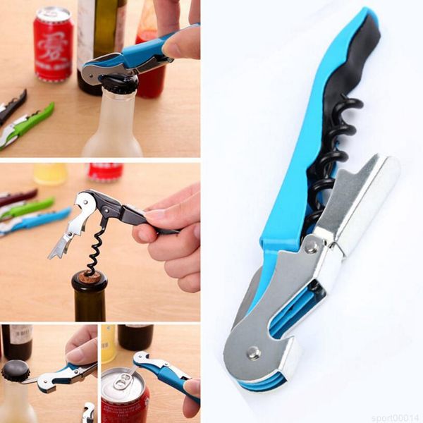 

stainless steel cork screw corkscrew multifunction wine bottle cap opener double hinge waiters 100pcs