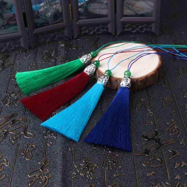 

12pcs lot jade alloycap bead tassel silk fringe bangs flower tassel decorative garment for curtains home decoration accessories h jllwpw