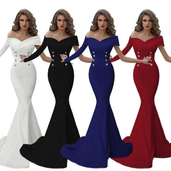 

womens party dress club fishtail dress vintage chic ball gown long formal bridesmaid mermaid dress girl vestido infantil, Black;gray
