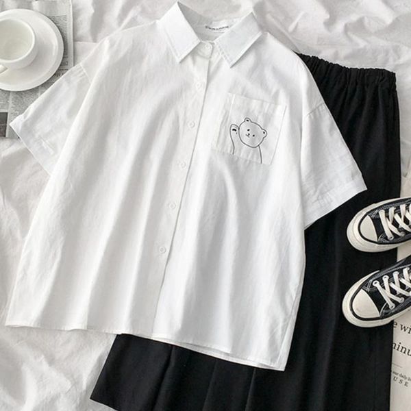 

summer casual harajuku skirt set women two pieces set white short sleeve blouse+high waist black pleated maxi skirt matching, Gray