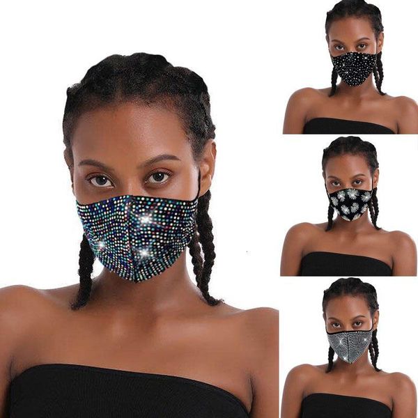 

8 styles flash diamond rhinestone star face mask fashionista nightclub party personalized customization reusable mask dust-proof anti-fog
