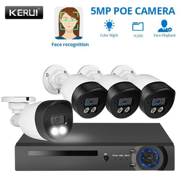 

kerui h.265 8ch 5mp hd poe nvr kit cctv security system face record ai ip camera outdoor waterproof video surveillance camera1