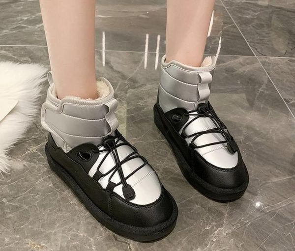 

fashion winter warm shoes woman snow boots winter fur lady casual shoes waterproof ankle boots, Black