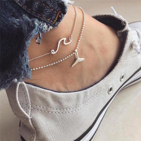 

s182 bohemia золотой многослойные цепи ананас подвеска ножные для женщин summer beach foot jewelry boho ножной браслет на ноге кпт sqcfvz, Red;blue