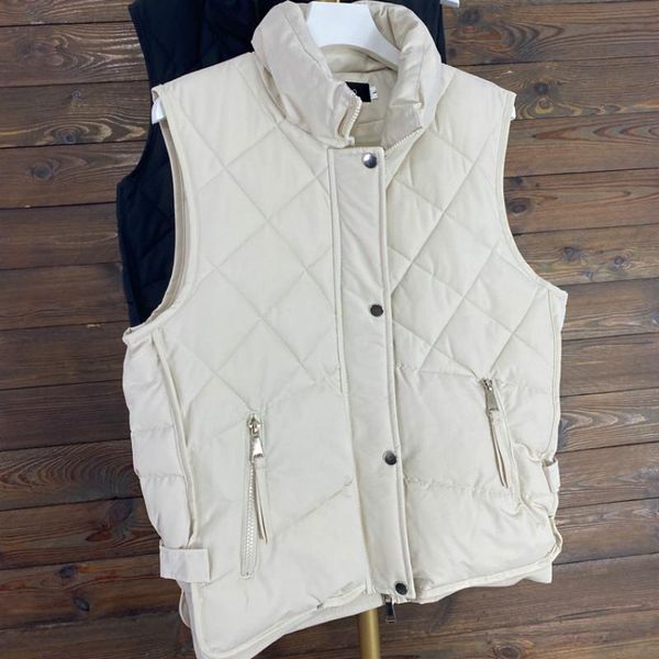 

waistcoat vest cotton vest women's fall winter 2020 new loose plus size clothing dam shoulder down short cotton jacket, Black;white